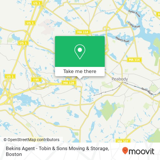 Mapa de Bekins Agent - Tobin & Sons Moving & Storage