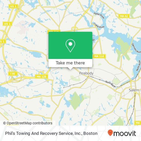 Mapa de Phil's Towing And Recovery Service, Inc.