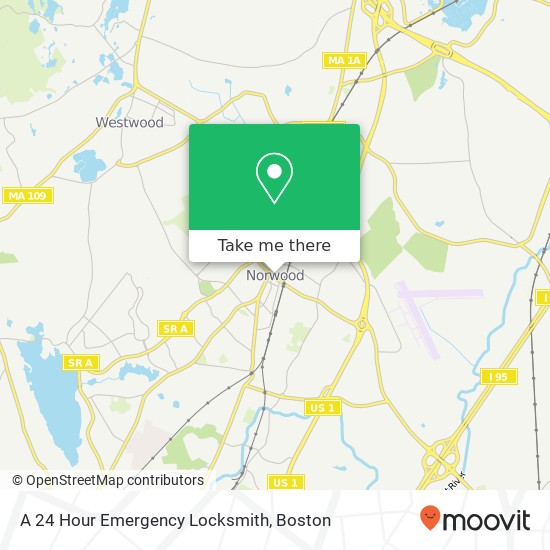 A 24 Hour Emergency Locksmith map