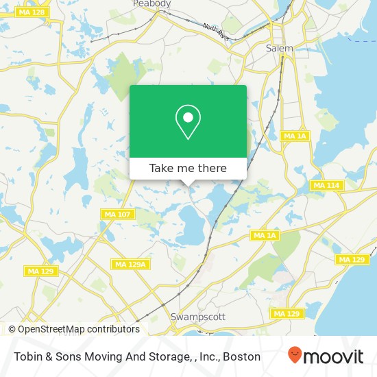 Tobin & Sons Moving And Storage, , Inc. map