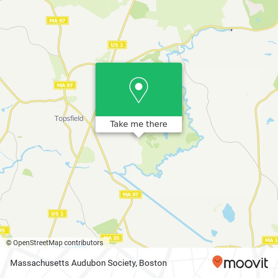 Mapa de Massachusetts Audubon Society