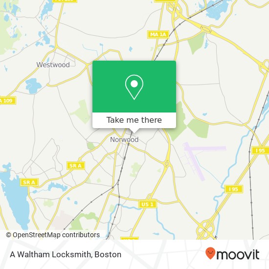 A Waltham Locksmith map