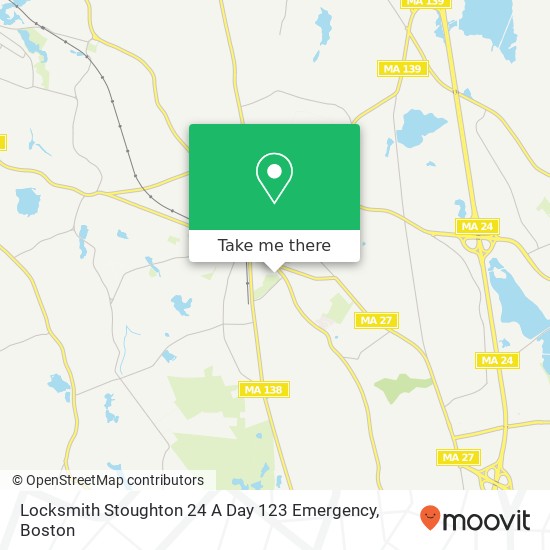 Mapa de Locksmith Stoughton 24 A Day 123 Emergency