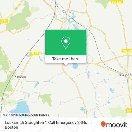 Mapa de Locksmith Stoughton 1 Call Emergency 24Hr