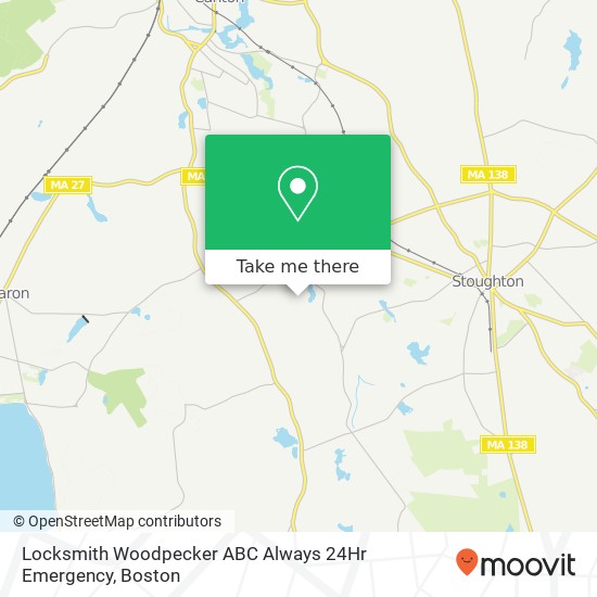 Mapa de Locksmith Woodpecker ABC Always 24Hr Emergency