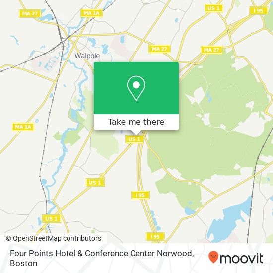 Mapa de Four Points Hotel & Conference Center Norwood