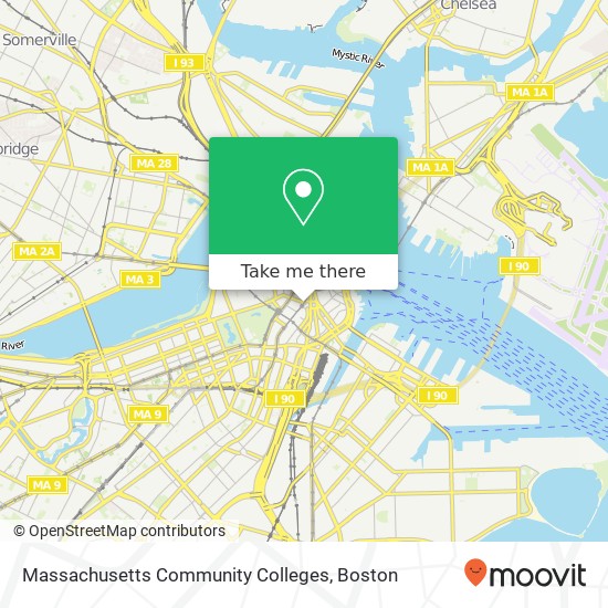 Mapa de Massachusetts Community Colleges