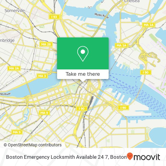 Boston Emergency Locksmith Available 24 7 map