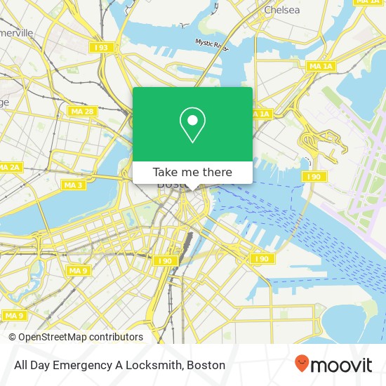 Mapa de All Day Emergency A Locksmith