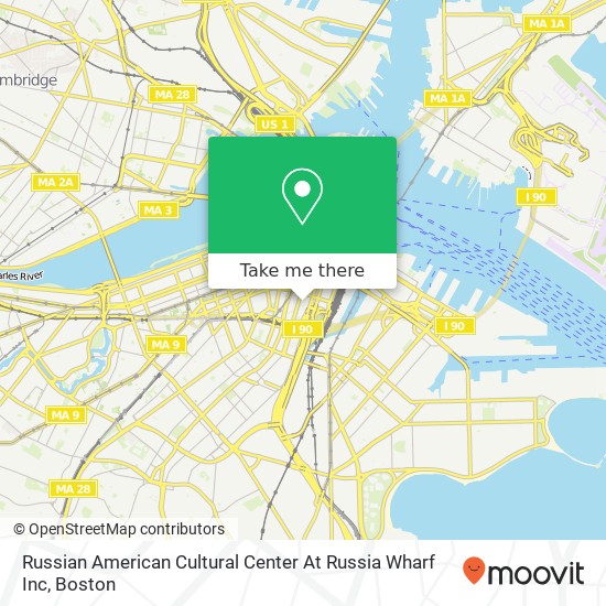 Mapa de Russian American Cultural Center At Russia Wharf Inc