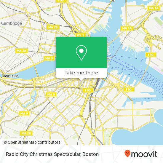 Radio City Christmas Spectacular map