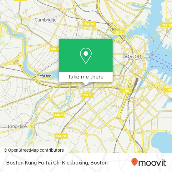 Mapa de Boston Kung Fu Tai Chi Kickboxing