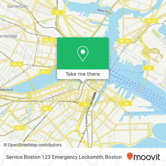 Service Boston 123 Emergency Locksmith map