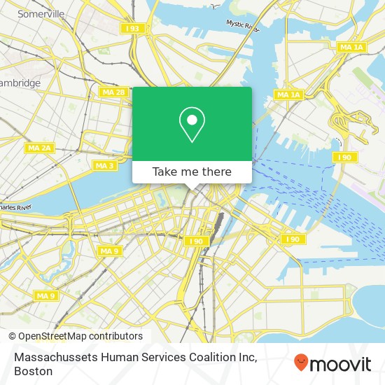 Mapa de Massachussets Human Services Coalition Inc