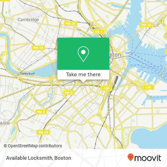 Mapa de Available Locksmith