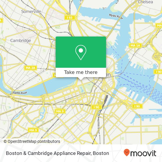 Mapa de Boston & Cambridge Appliance Repair