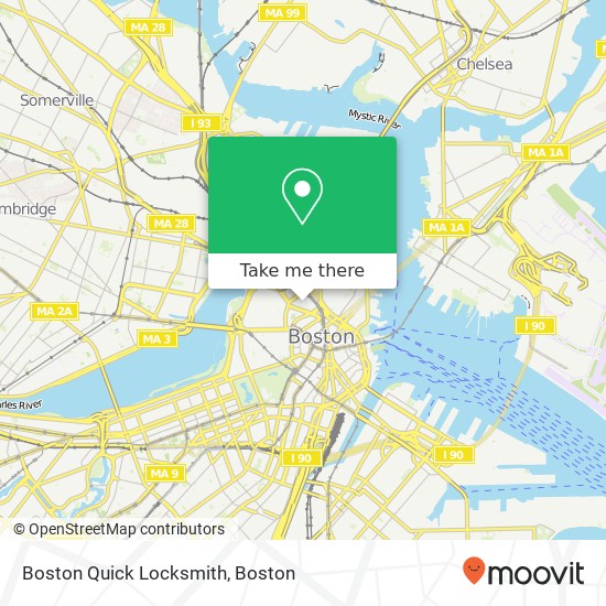 Mapa de Boston Quick Locksmith