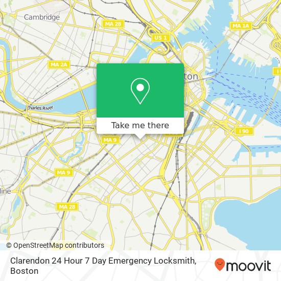 Clarendon 24 Hour 7 Day Emergency Locksmith map