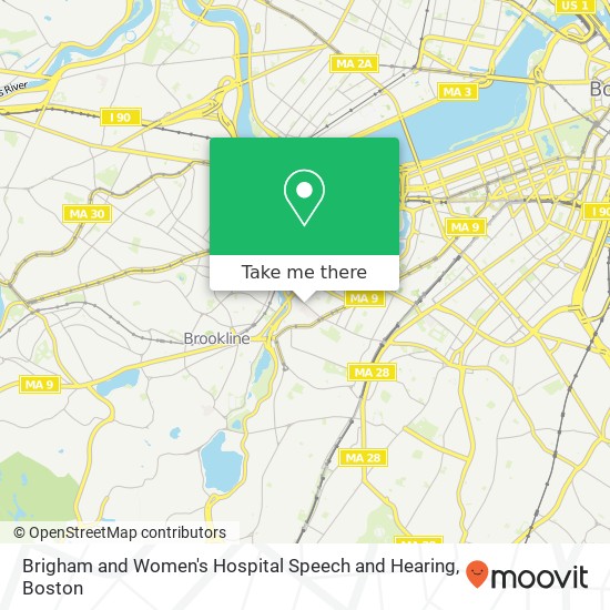 Brigham and Women's Hospital Speech and Hearing map