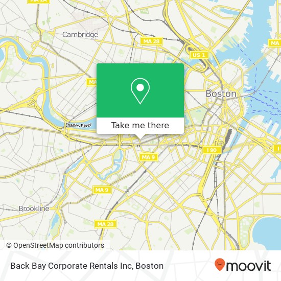 Mapa de Back Bay Corporate Rentals Inc