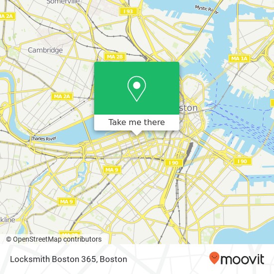 Locksmith Boston 365 map