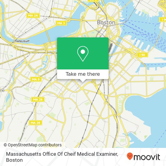 Mapa de Massachusetts Office Of Cheif Medical Examiner