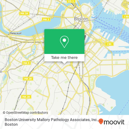 Boston University Mallory Pathology Associates, Inc. map