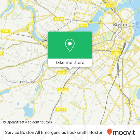 Mapa de Service Boston All Emergencies Locksmith