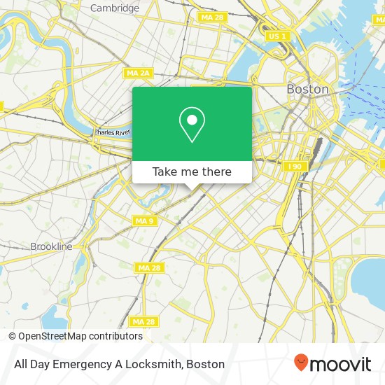 Mapa de All Day Emergency A Locksmith