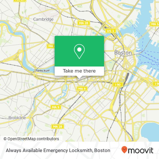 Always Available Emergency Locksmith map