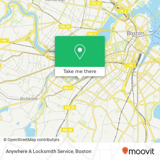 Mapa de Anywhere A Locksmith Service