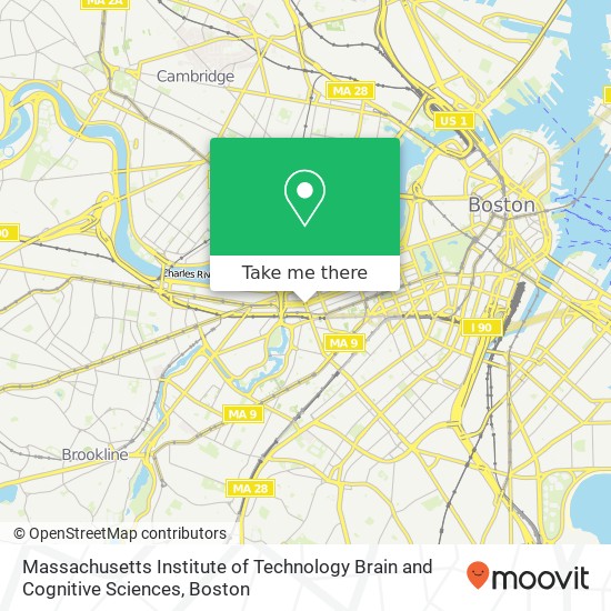Mapa de Massachusetts Institute of Technology Brain and Cognitive Sciences