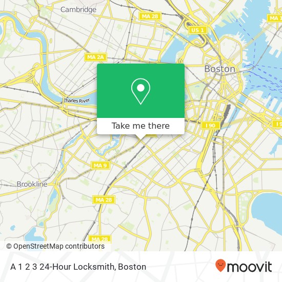 A 1 2 3 24-Hour Locksmith map