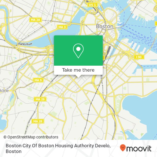 Mapa de Boston City Of Boston Housing Authority Develo