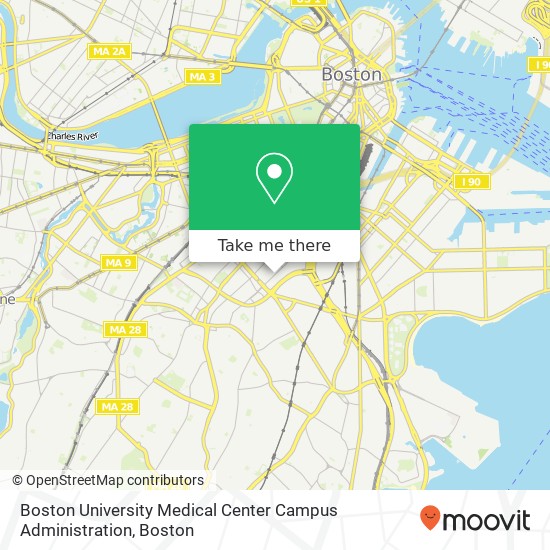 Boston University Medical Center Campus Administration map