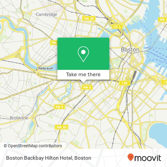 Boston Backbay Hilton Hotel map