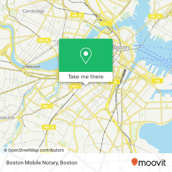 Boston Mobile Notary map