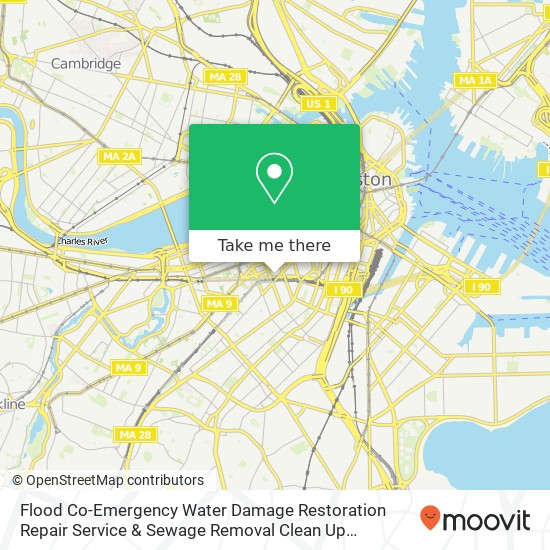 Mapa de Flood Co-Emergency Water Damage Restoration Repair Service & Sewage Removal Clean Up Contractor