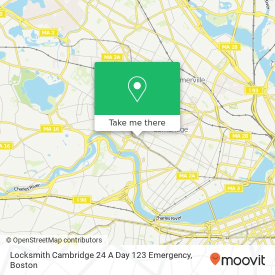 Locksmith Cambridge 24 A Day 123 Emergency map