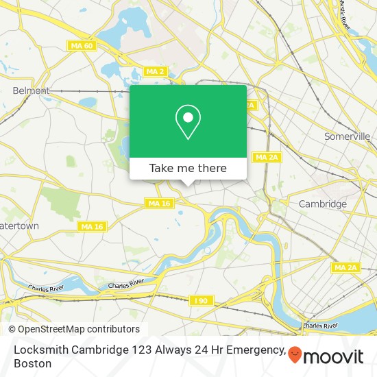 Locksmith Cambridge 123 Always 24 Hr Emergency map