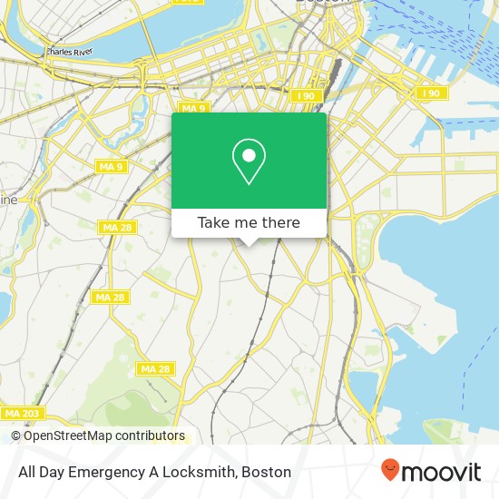 Mapa de All Day Emergency A Locksmith