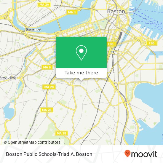 Mapa de Boston Public Schools-Triad A