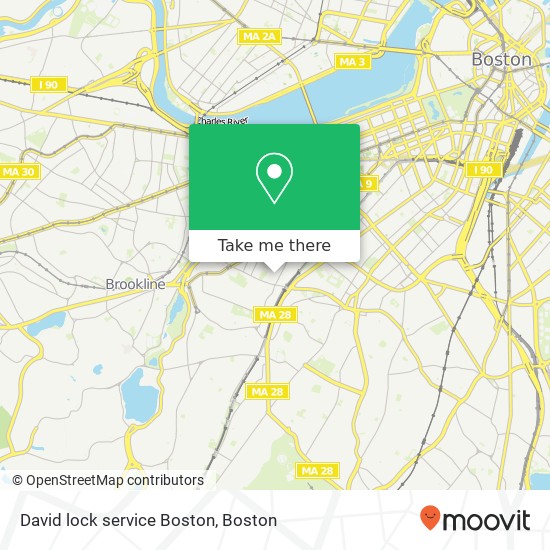 Mapa de David lock service Boston