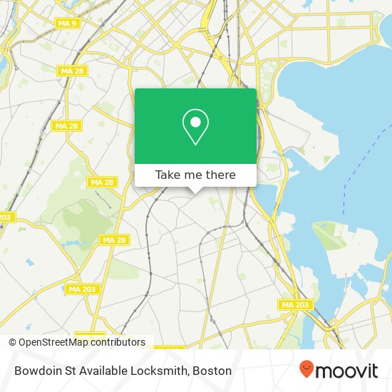 Mapa de Bowdoin St Available Locksmith