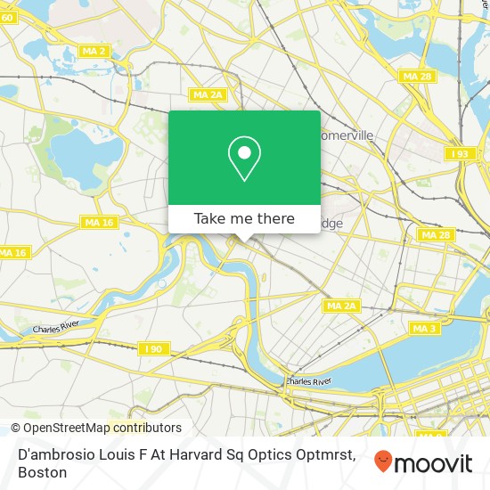Mapa de D'ambrosio Louis F At Harvard Sq Optics Optmrst