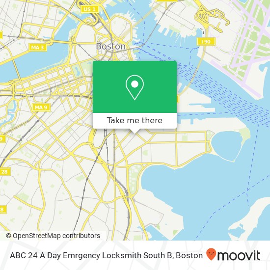 Mapa de ABC 24 A Day Emrgency Locksmith South B