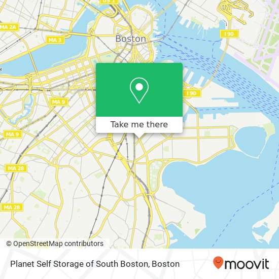 Planet Self Storage of South Boston map