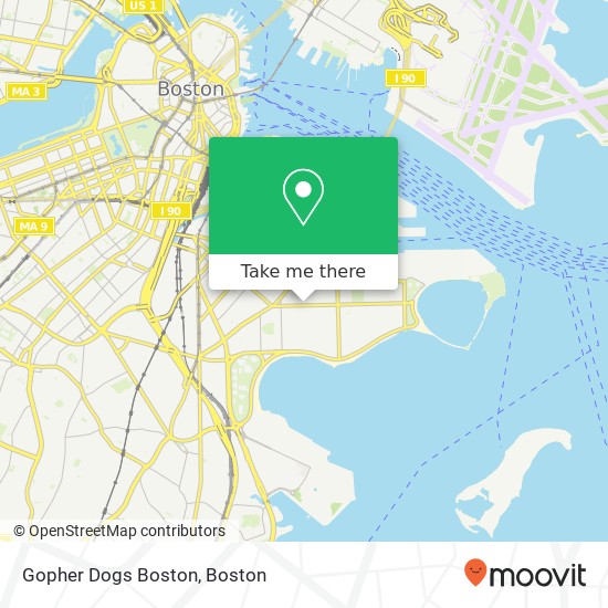 Gopher Dogs Boston map