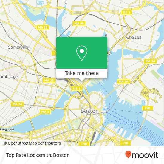 Top Rate Locksmith map