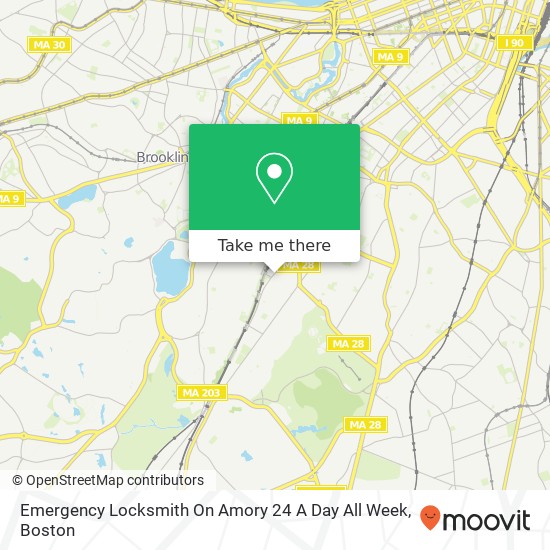 Mapa de Emergency Locksmith On Amory 24 A Day All Week